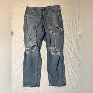 American Eagle mom jeans with holes